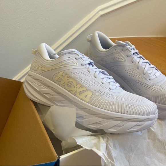 NWT Hoka Bondi 7 All White Hoka One One - Picture 8 of 15